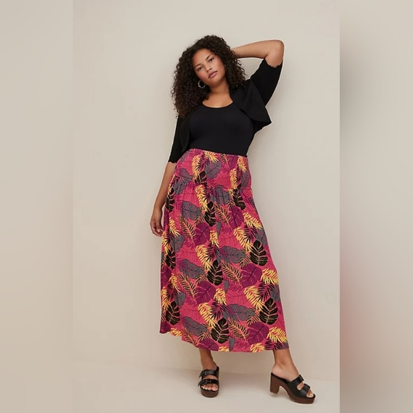 Torrid Midi Gauze Smocked Convertible Dress/Skirt - Picture 5 of 7